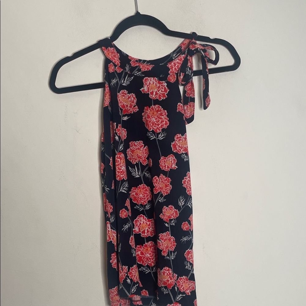 Banana Republic Black and Red Floral Blouse